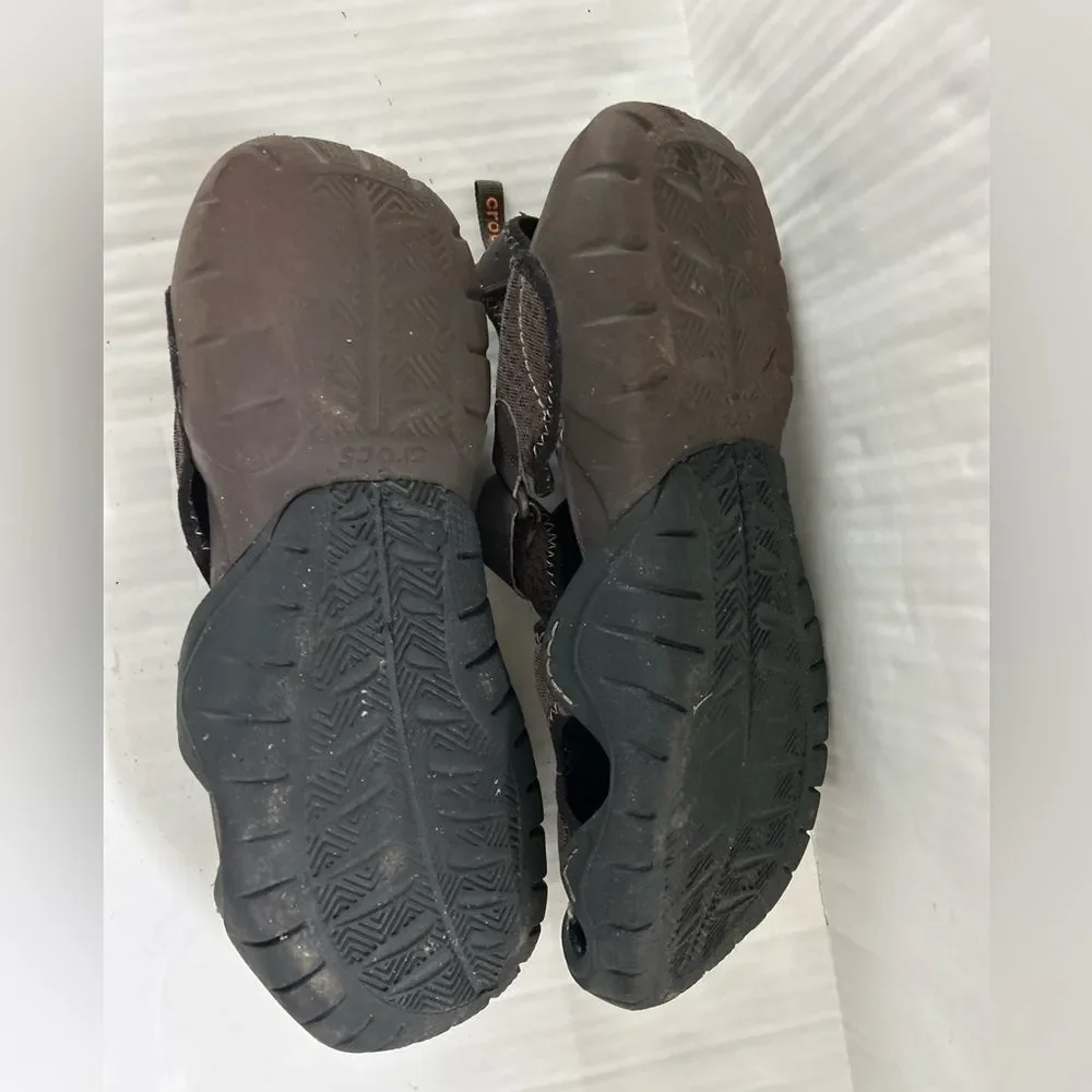 Crocs Swiftwater Mesh Deck mens Brown Casual Outdoor Sandals Size 13
